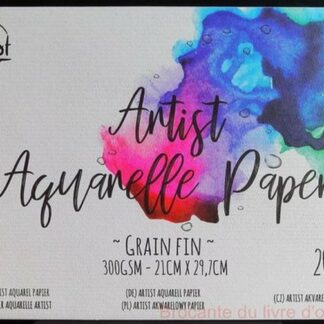 2 blocs Artiste Aquarelle Papier Grain fin