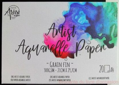 2 blocs Artiste Aquarelle Papier Grain fin