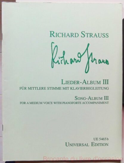 Lieder-Album III – Richard Strauss – Partition