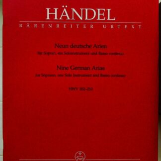 Neun deutsche Arien HWV 202-210. BÄRENREITER URTEXT. Partitur, Stimmensatz, Urtextausgabe, Sammelband – Handel-Partition-