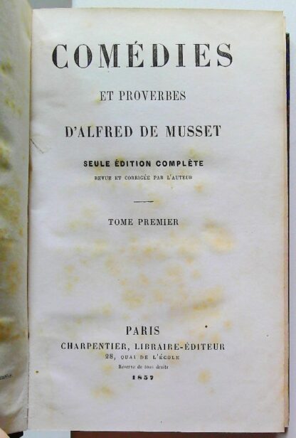 Lot de 5 livres-Alfred de Musset-édition année 1850  Titres en description – Image 5