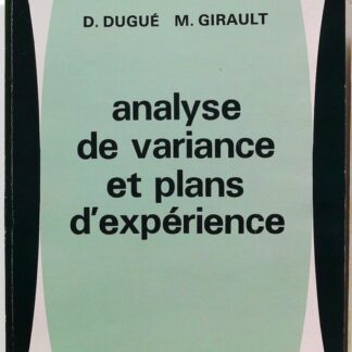 Analyse de variance et plans d'expérience
