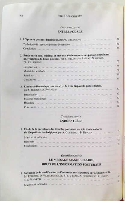 Entrees Du Systeme postural Fin. Premieres Journees Francaises De Posturologie Clinique – Image 5