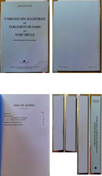 L'origine des magistrats du parlement de Paris au XVIIIe siècle