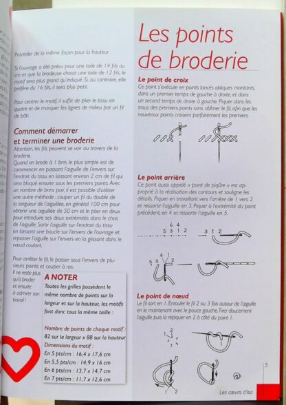 Les Coeurs D'isa - Tome 1, 70 Coeurs `A Broder Au Point De Croix (dédicace page de garde) – Image 7