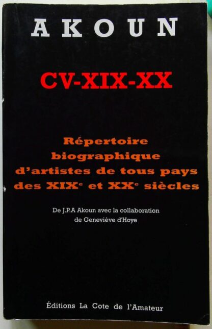 Répertoire biographique d'artistes de tous pays des XIXe et XXe siècles