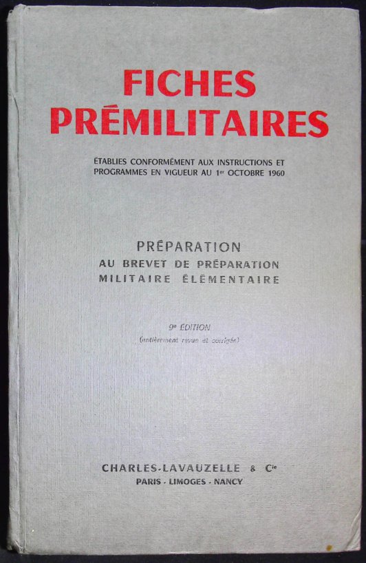 Fiches préliminaires Brevet de préparation militaire élémentaire + poster distinctions et grades