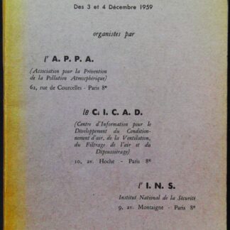 Journées d'Xinformation sur la pollution atmosphérique (1959)