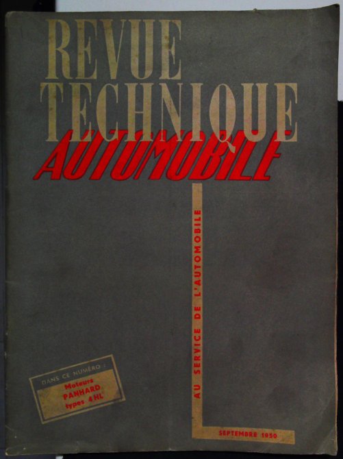 Revue Technique Automobile Panhard Types 4 HL