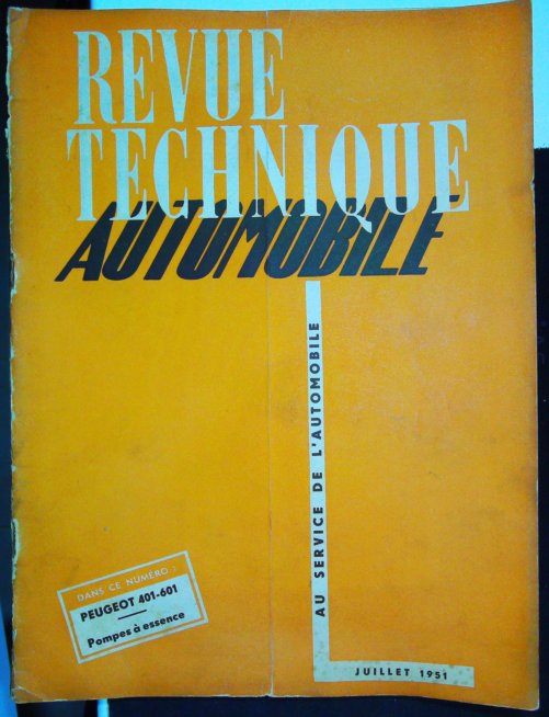Revue Technique Automobile Peugeot 401 601 Pompe à essence