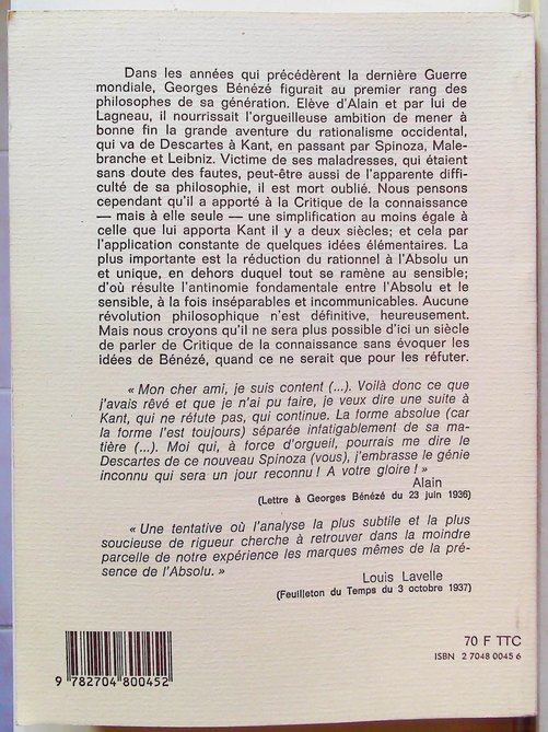 Un Philosophe méconnu, Georges Bénézé : 1888-1978 – Image 3