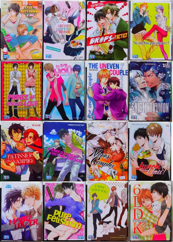 Lot de 16 Mangas Boys'>s Love (Titres en description)