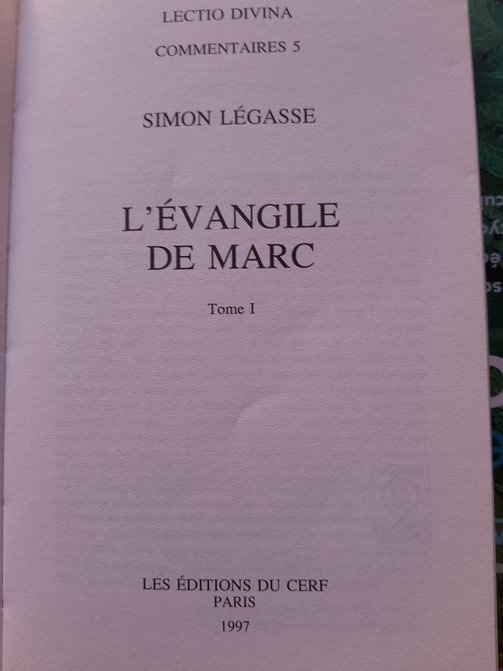 L''Evangile de Marc, Tome 1 - Lectio Divina, commentaires 5