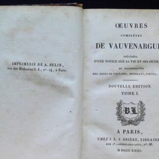 Oeuvres posthumes de VAUVENARGUES